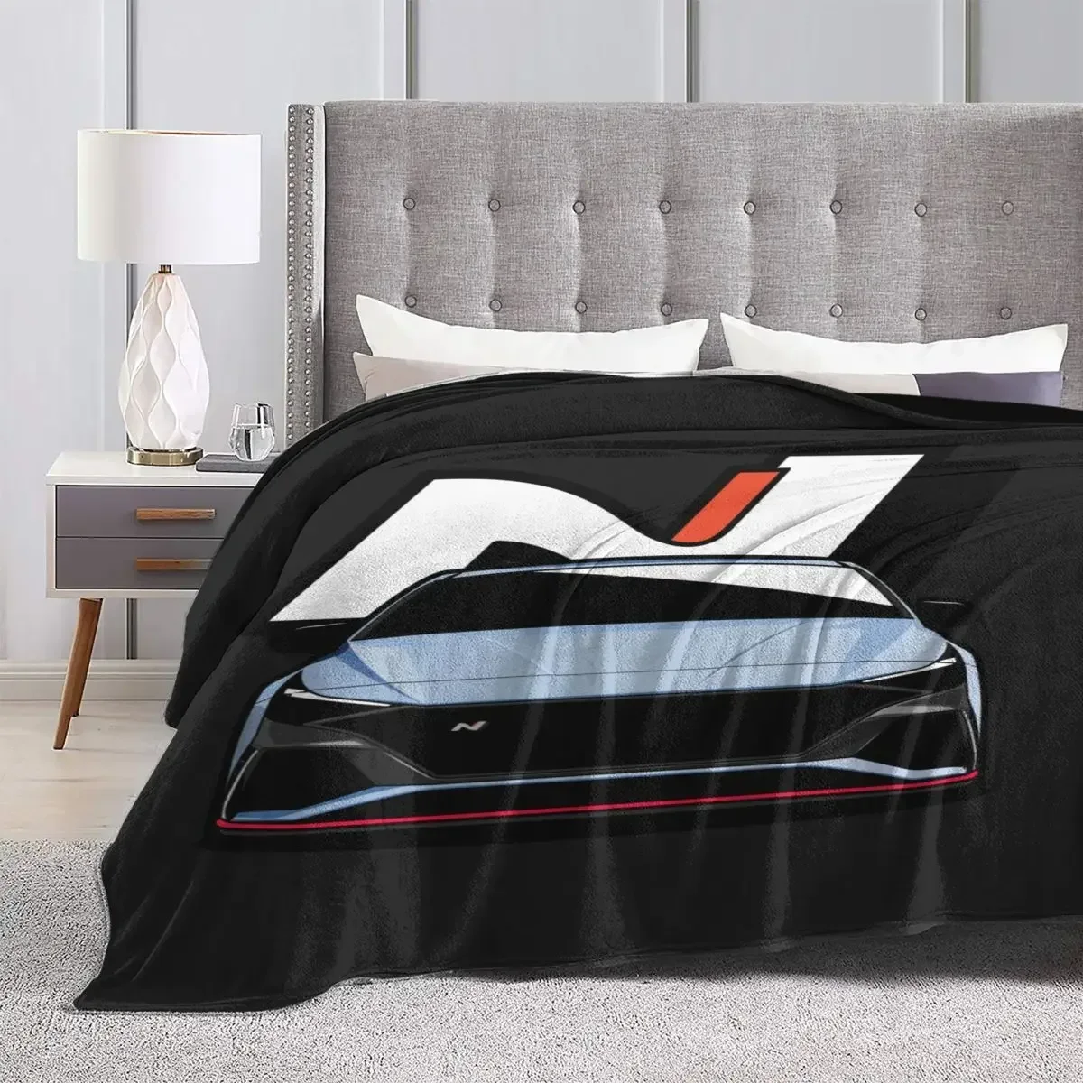 Mantas suaves y cálidas para Picnic, colcha de franela azul para Hyundai Elantra N Performance, novedad, funda para sofá cama