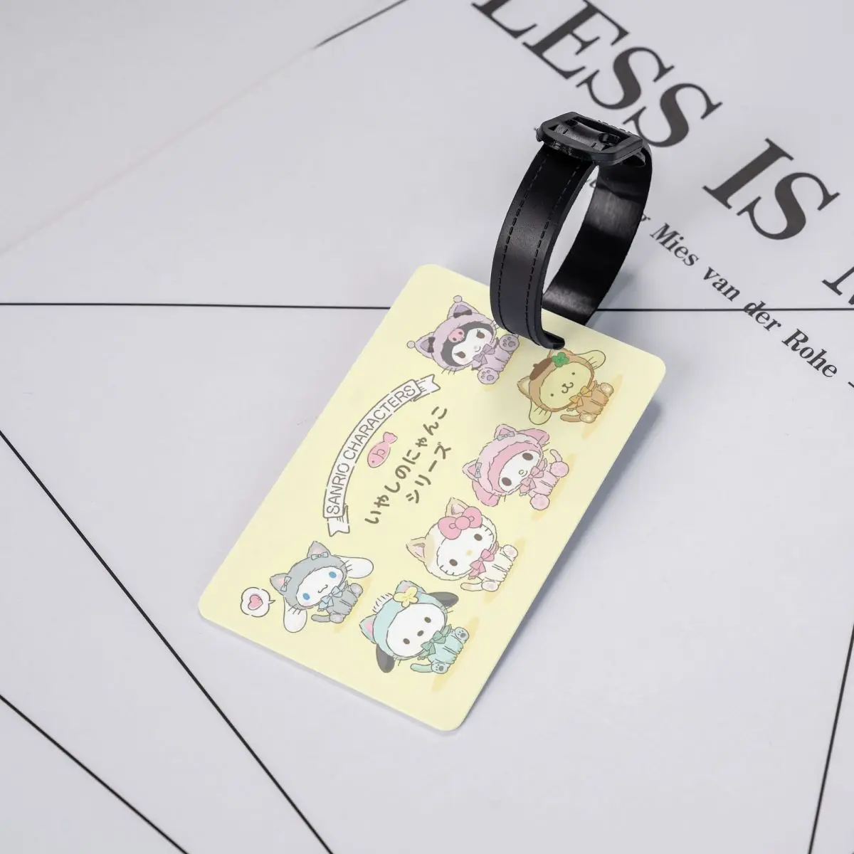 Étiquette de bagage portable en silicone, Hello Kitty, Kuromi, Sanurgente Anime, étiquette de bagage de voyage, étiquette de bagage, nom d'identification, adresse, cadeau