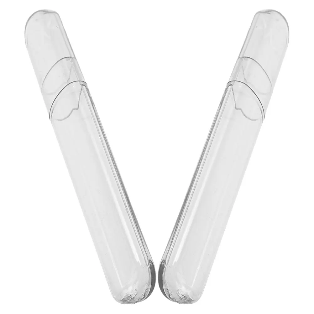 2 個ピンセットオーガナイザーケース多機能プラスチック円形楕円形ホルダー透明ポータブル収納ボックスまつげエクステンション用