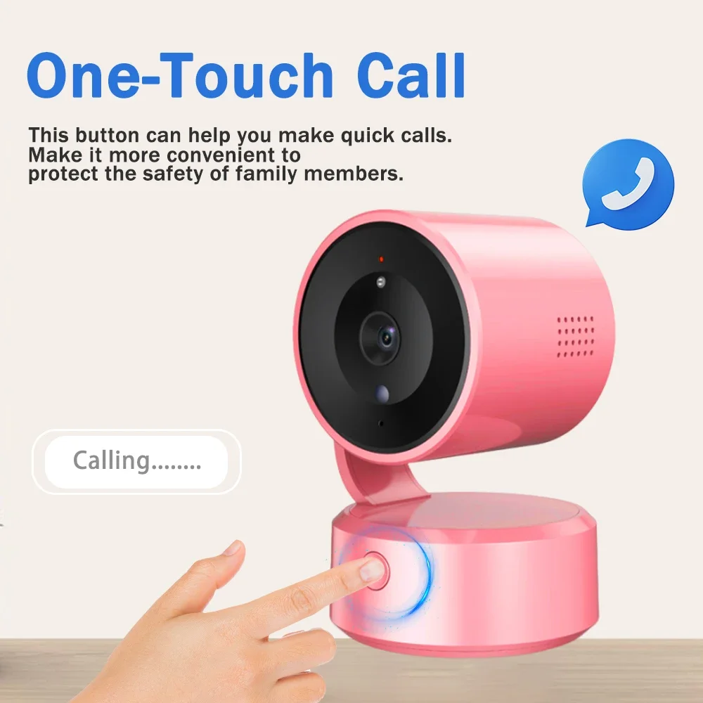 5MP HD Tuya Smart WiFi IP Camera One- touch Call PTZ Control Pink Mini Indoor Monitor Wireless Security Protection Home Camera