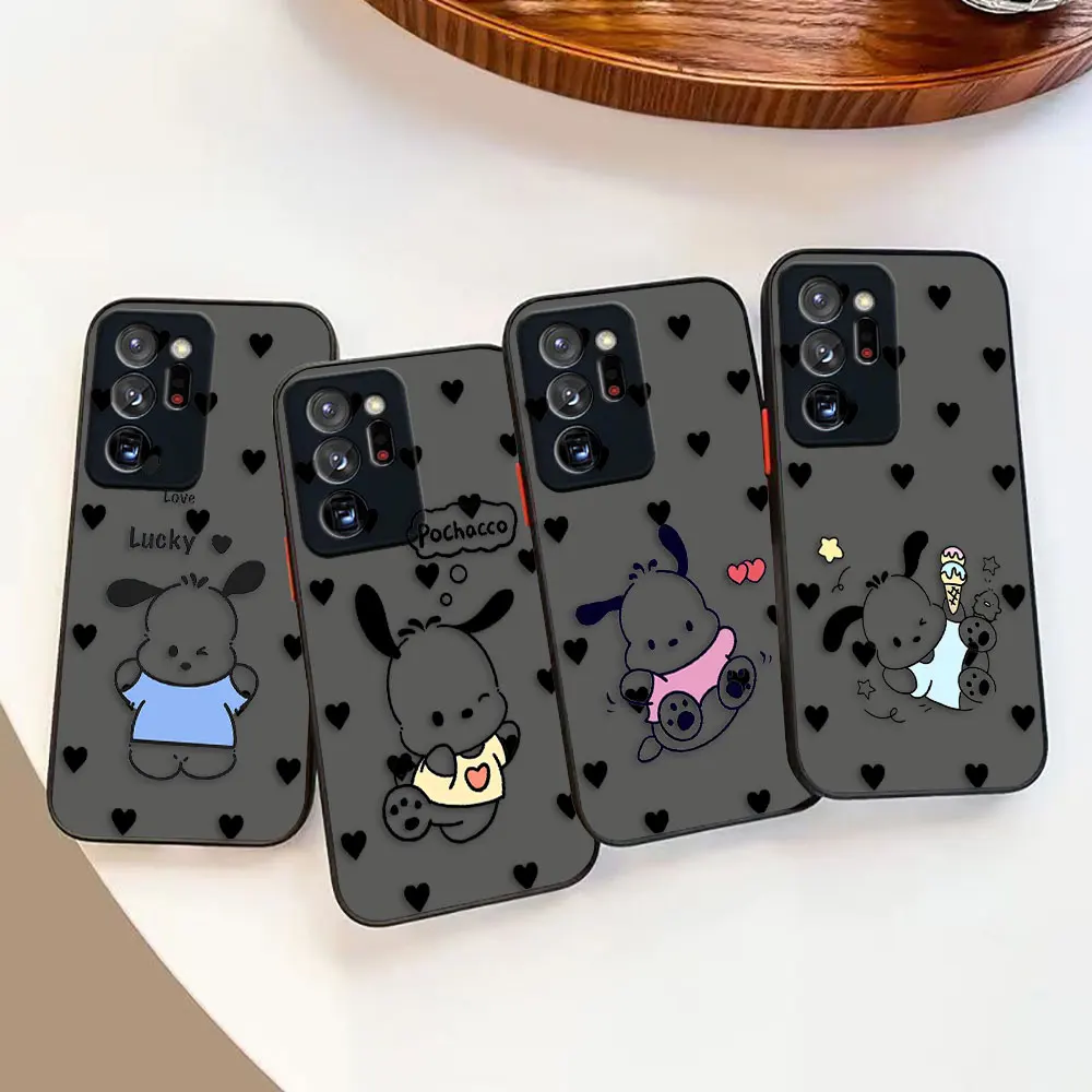 

Matte Phone Case for Samsung NOTE 20 10 9 8 A13 A12 A10 A11 7 A05 A04E A04 A03S 5G ULTRA Plus Case Funny P-Pochacco My M-Melody