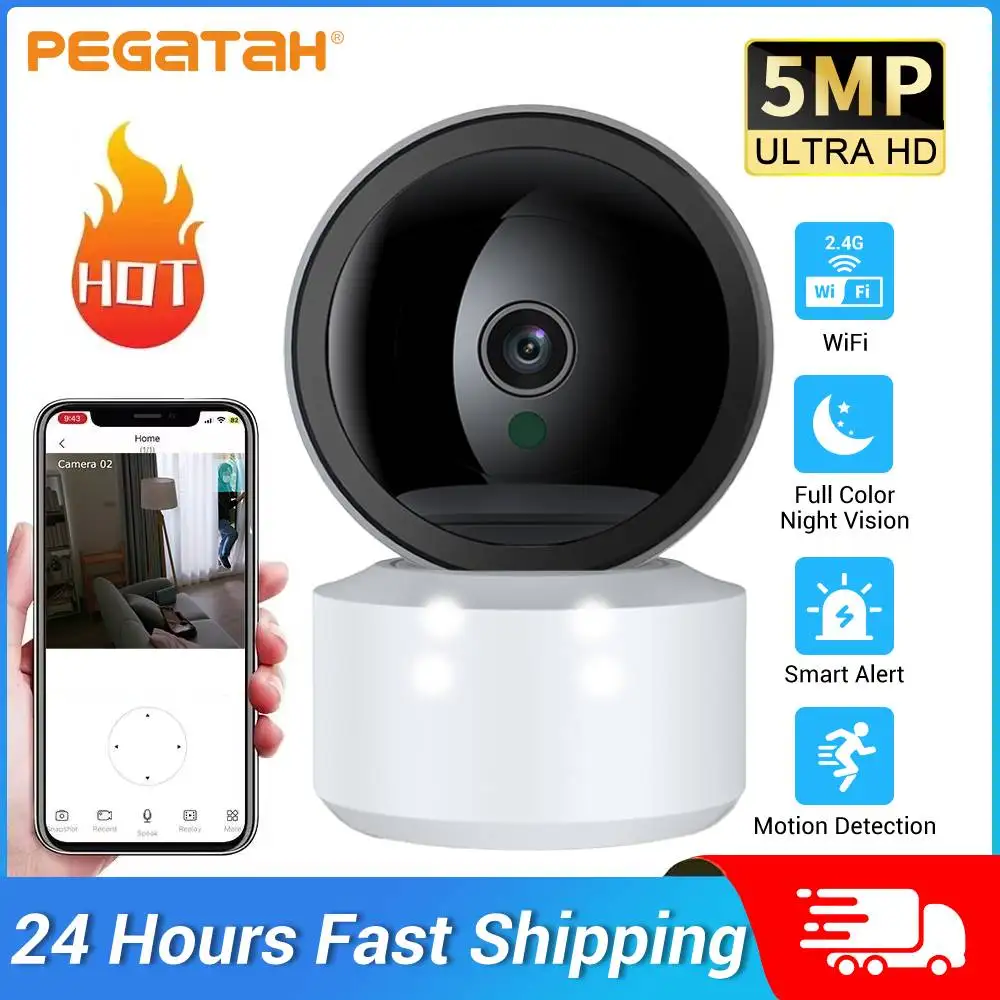 

5MP Wifi Baby Monitor Camera 2K HD Home Security Camera with Motion Detection and Two-Way Audio, Easy Setup, Clear Day & Night