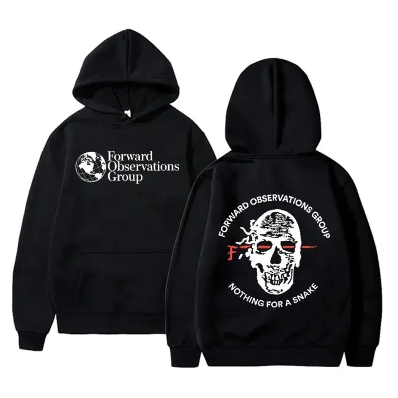 

Forward Observations Group Nothing A Snake FOG Graphic Hoodie Men Women Gothic Skeleton Vintage Oversized Hoodies Streetwear