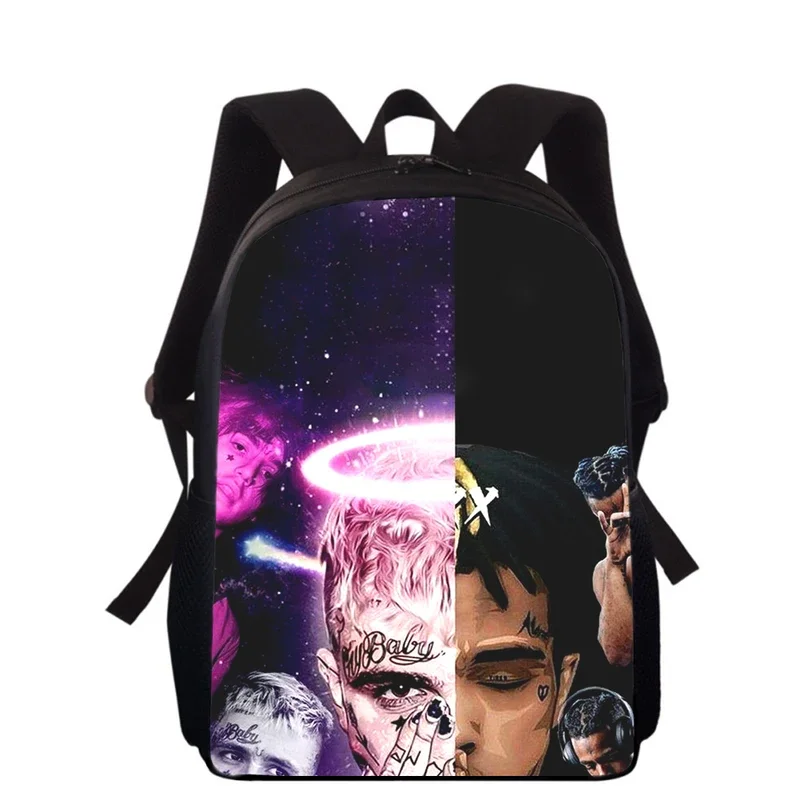 Lil Peep-Sac à Dos d'École Primaire pour Enfant Garçon et Fille, Imprimé 3D, 16 Pouces