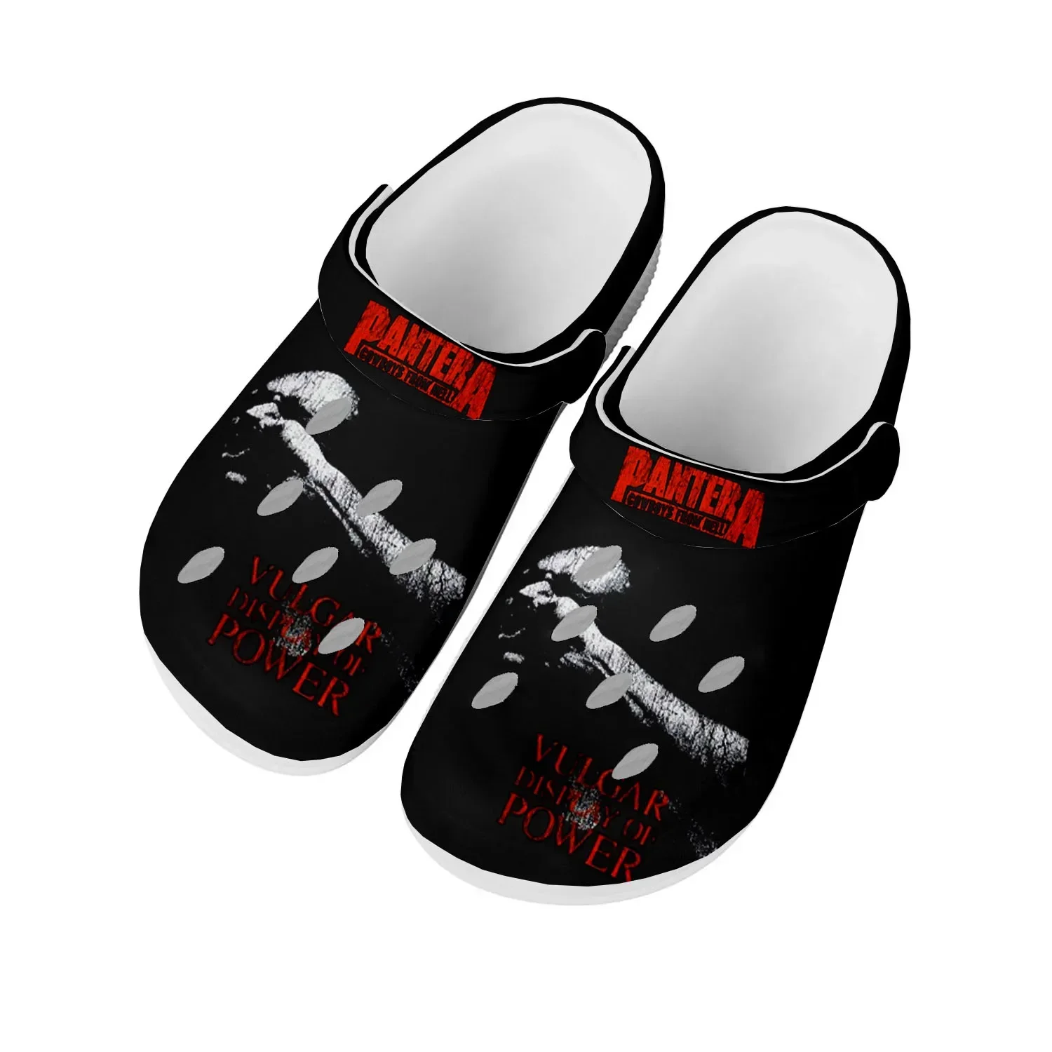 

Pantera Metal Band Pop Home Clogs Custom Water Shoes Mens Womens Teenager Shoe Garden Clog Breathable Beach Hole Slippers White