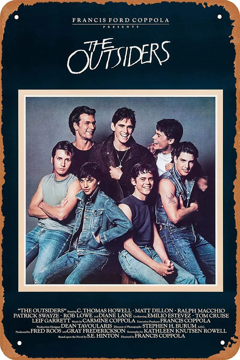 Fumtgsin Vintage Metal Tin Sign The Outsiders Movie Poster for Bars, Restaurants, Cafes, Pubs Decor Gifts 8 x 12 Inch