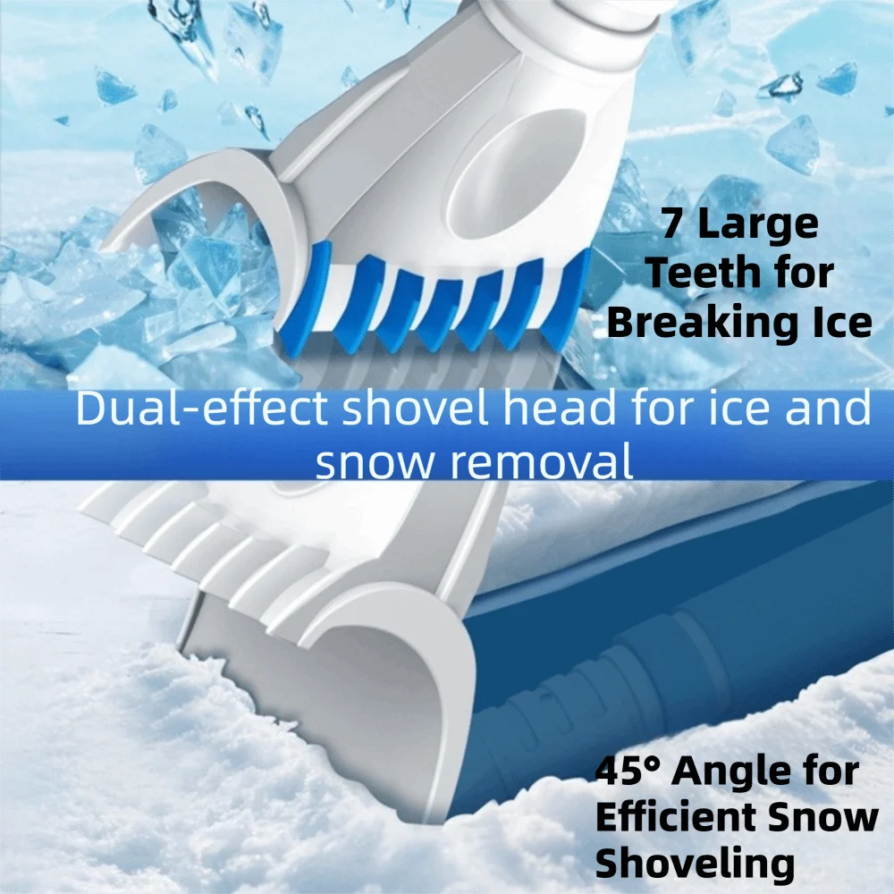 2 in 1 Car Snow Shovel 360° Rotation High Efficiency Car Ice Scrape Labor-saving Multifunctional Car Snow Brush Snow Removal