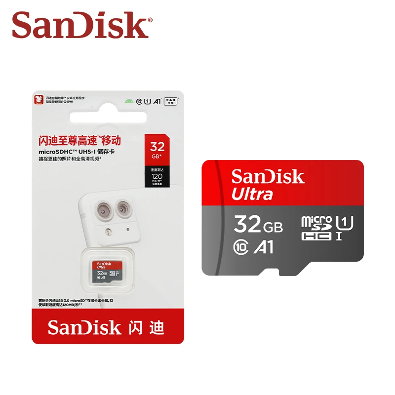 بطاقة ذاكرة سانديسك للهاتف ، ألترا A1 ، C10 ، بطاقة ذاكرة ، ميكروسدك ، ميكروسدكس ، بطاقة تخزين ، بطاقة TF ، 32 جيجابايت ، 64 جيجابايت ، GB ، GB ، GB ، أصلية #1