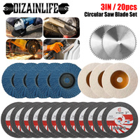 20Pcs Metal Cutting Disc Angle Grinder Polishing Wheel 3inch Cutting Saw Blade for Angle Grinder Metal Polishing Wood Abrasive