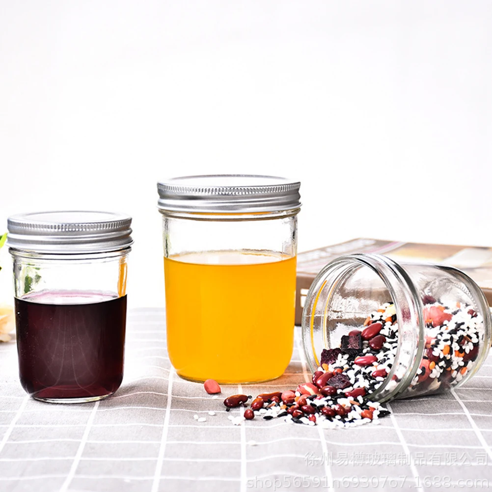 

4Pcs Sealing Jars Glass Containers Transparent Airtight Food Storage Eco-Friendly Kitchen Honey Jars Sealing Containers