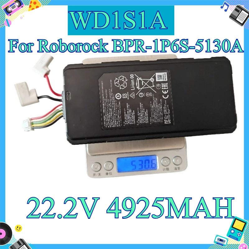 22.2V 4925MAH `Rechargeable Replacement Floor Washer Battery For Roborock U10, WD1S1A, BPR‑1P6S‑5130A`