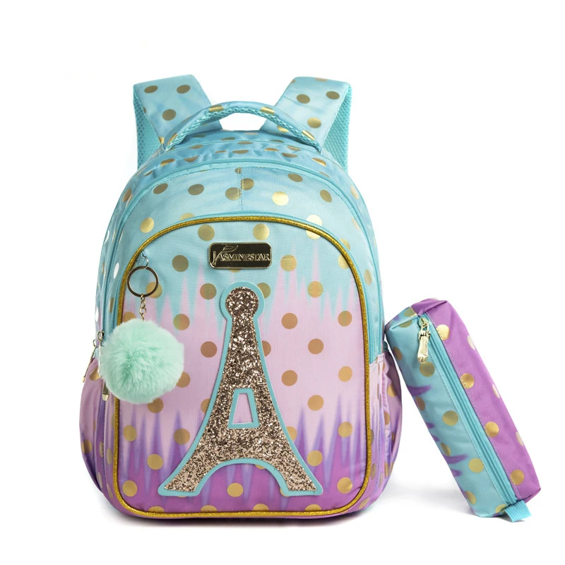 Bikab School Bag Backpack for Kids Backpacks for School Teenagers Girls Sequin Tower School Bags for Girls Girls School Supplies