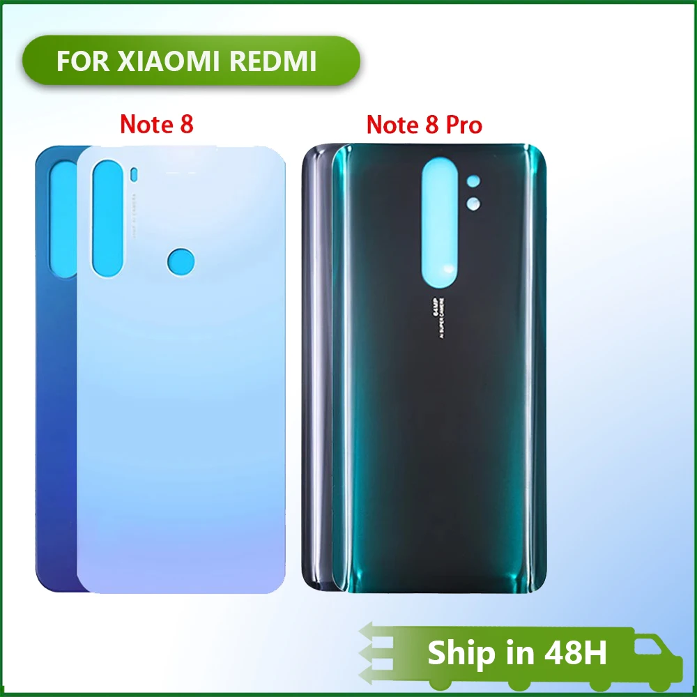 New For Xiaomi Redmi Note8 Note 8 Pro Battery Back Cover 3D Glass Panel For Redmi Note 8 Rear Door Housing Case Adhesive Replace