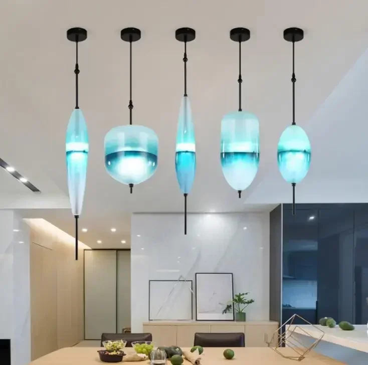 personalized Northern Europe creative single head glass chandelier restaurant bar coffee shop lighting