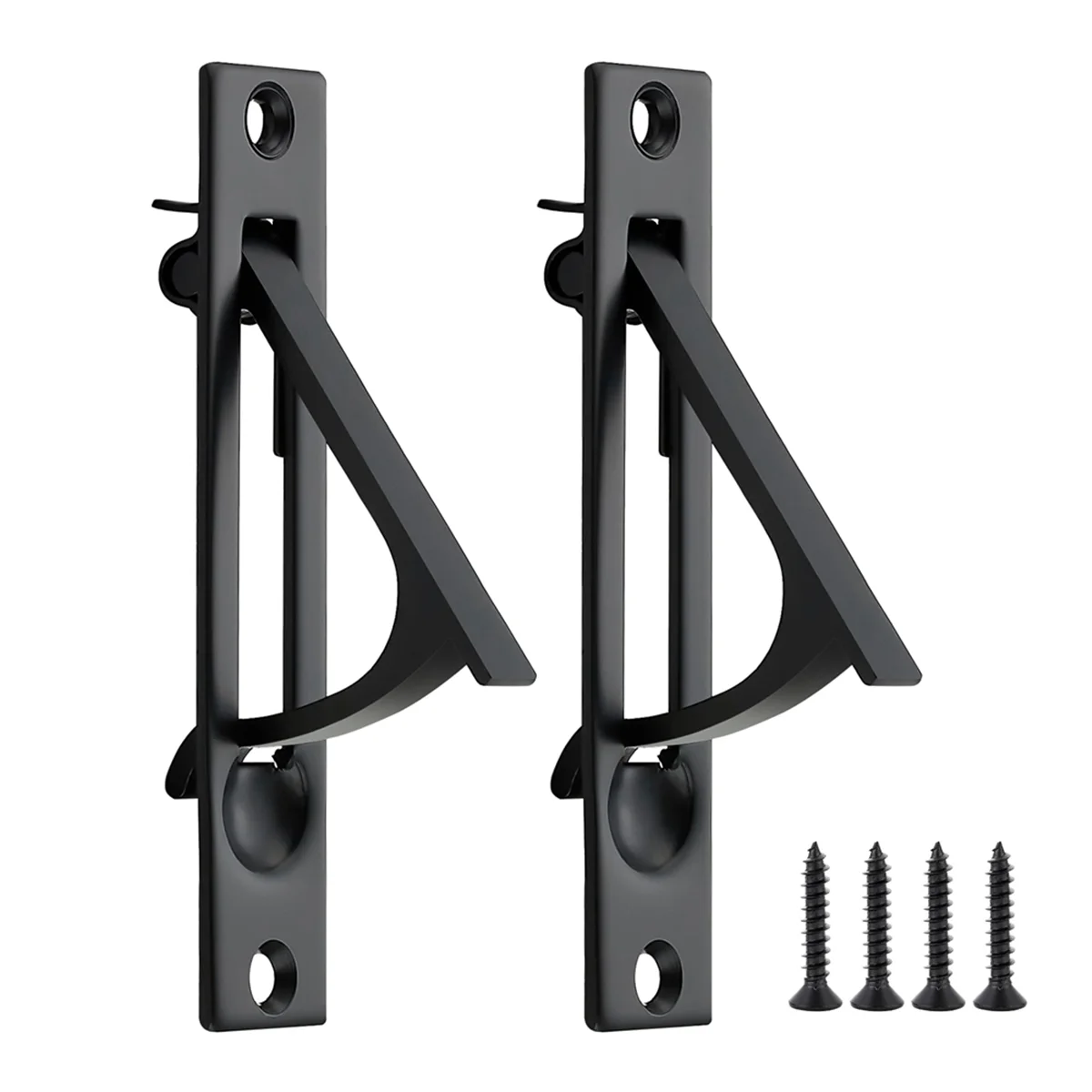 2 Pack Pocket Door Pull Solid Pocket Door Flush Edge Pull Pocket Door Handles in Matte Black