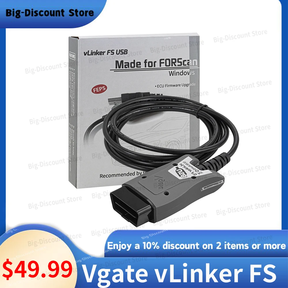 Vgate vLinker FS ELM327 OBDII Car Diagnostic Scanner Interface Tools OBD2  For Ford FORScan HS/MS-CAN ELM 327 OBD2  For Mazda