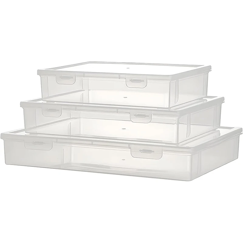 

1Pc Wear-resistant Transparent A4 File Storage Box Practical Data Sorting File Box Desktop Office Test Paper Organizer