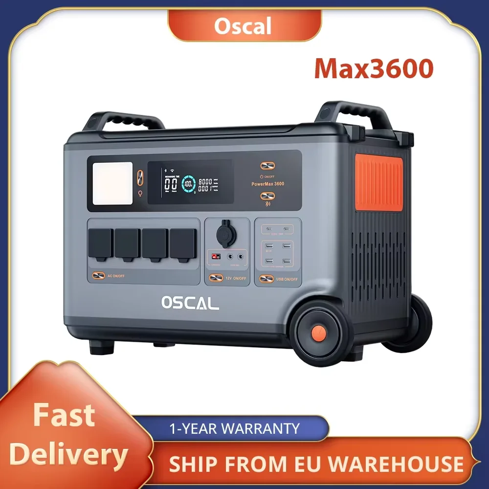 Blackview Oscal PowerMax 3600 Rugged Power Station, 3600Wh to 57600Wh LiFePO4 Battery, 14 Outlets, 5 LED Light Modes, Morse Code