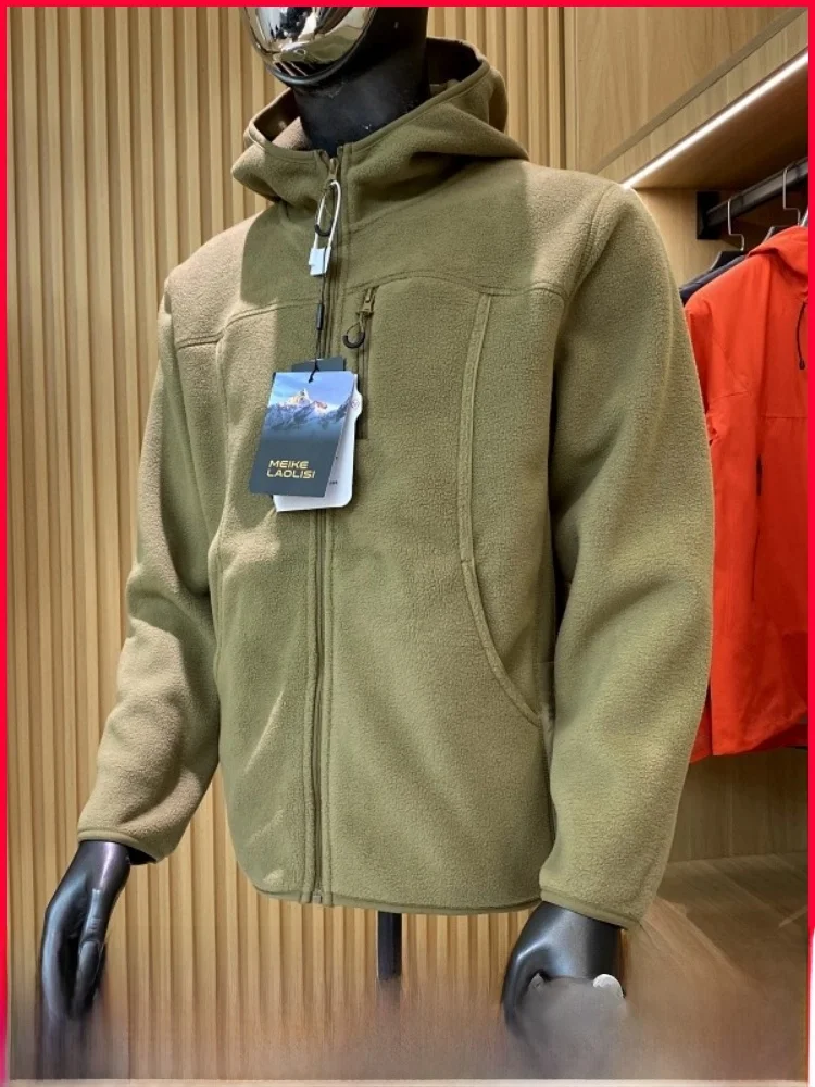 

Outdoor Fce Lined Hooded Jaet Men's Casual Windproof Warm Autumn Winter Coat for Couples Youth Polyester Fiber Zipper Cl...