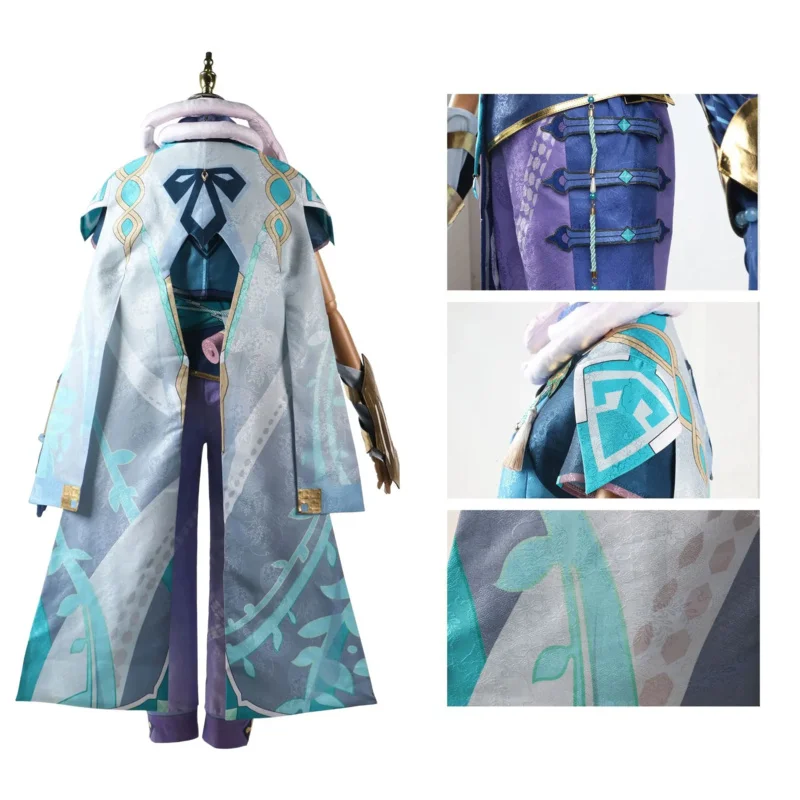 Spiel Genshin Impact Baizhu Cosplay Kostüm Anime Männer Halloween Karneval Rollenspiel Outfit Perücke Top Hosen Zubehör vollen Anzug