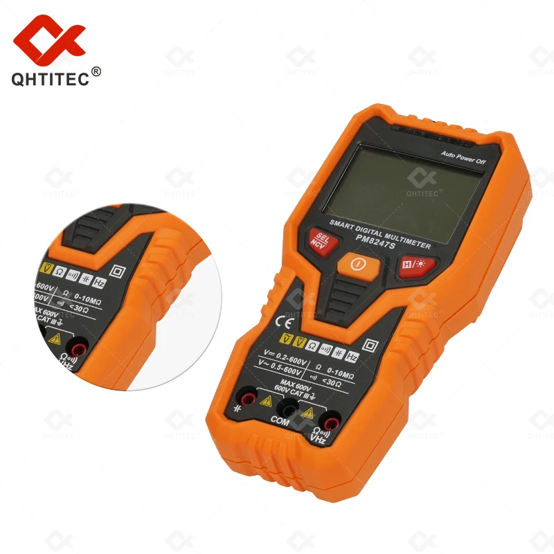 Интеллектуальный мультиметр QHTITEC PM8247S, Автоматический диапазон, профессиональный цифровой мультиметр Tster, инструмент для проверки напряжения NCV
