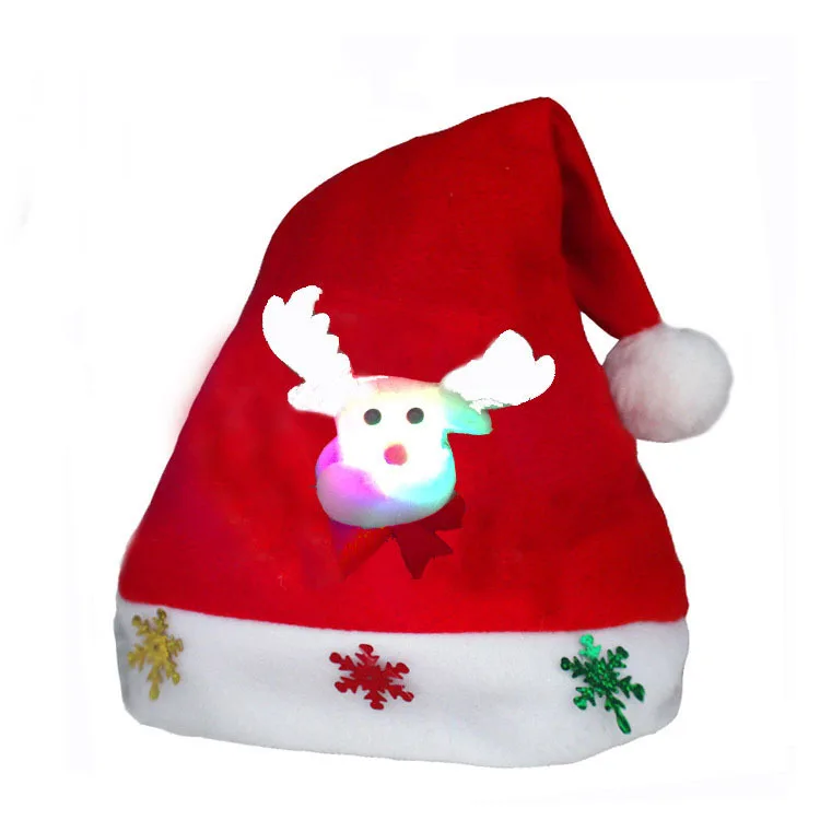 LED Christmas Hats Light Cap for Children Baby Gorras Caps Beanie Sombreros Bonnet Gorros De Navidad Con Luz Led Hat Kerstmuts