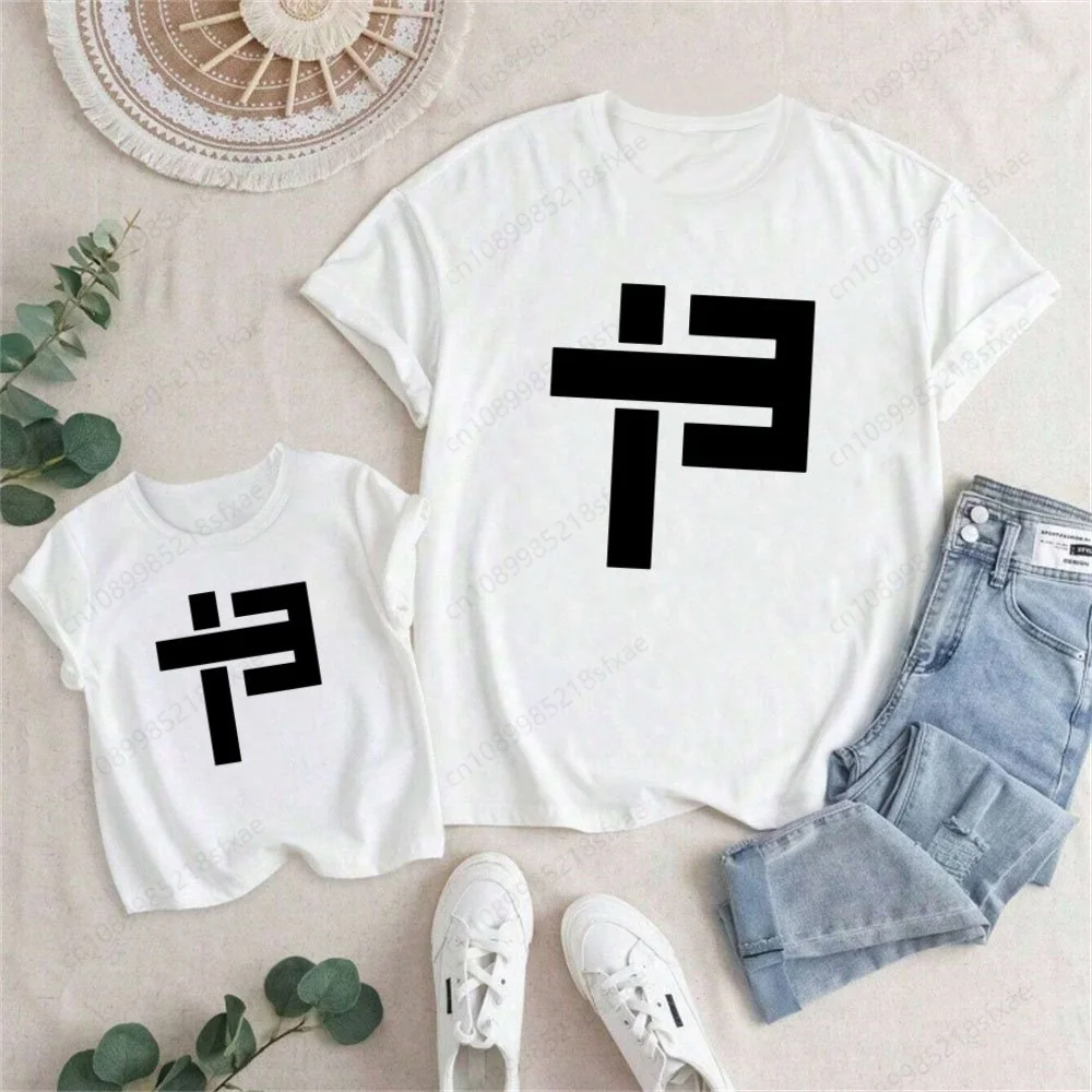 تي شيرت مطبوع عليه موجات صخرية للأطفال ، بأكمام قصيرة ، برقبة دائرية ، كاجوال ، طفل ، بنات ، ملابس أطفال ، فرنسية