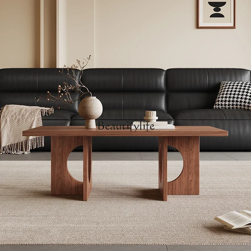

55Rectangle coffee table wabi wind household walnut thickened countertop coffee table