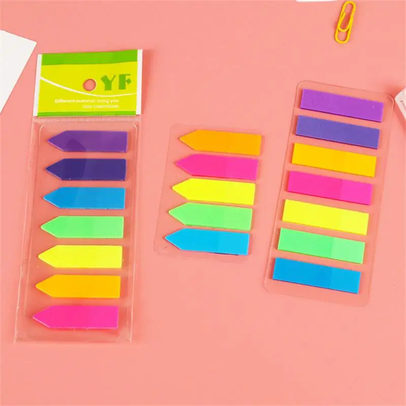 Fluorescent Index Tabs Self Adhesive Page Markers Transparent Waterproof Sticky Notes Classify Files Flags Posted It Stickers