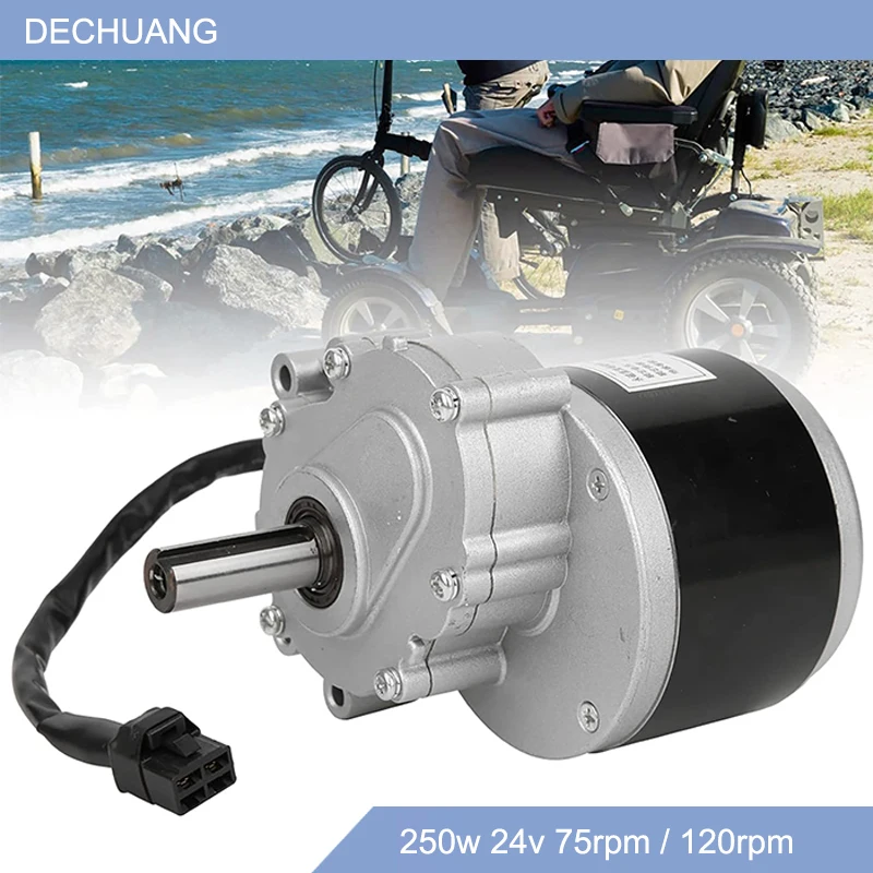 

NEW 250w 24v 75rpm / 120rpm Low Speed Brush Motor, NEW Wheel Chair Used DC Gear Brushed Motor