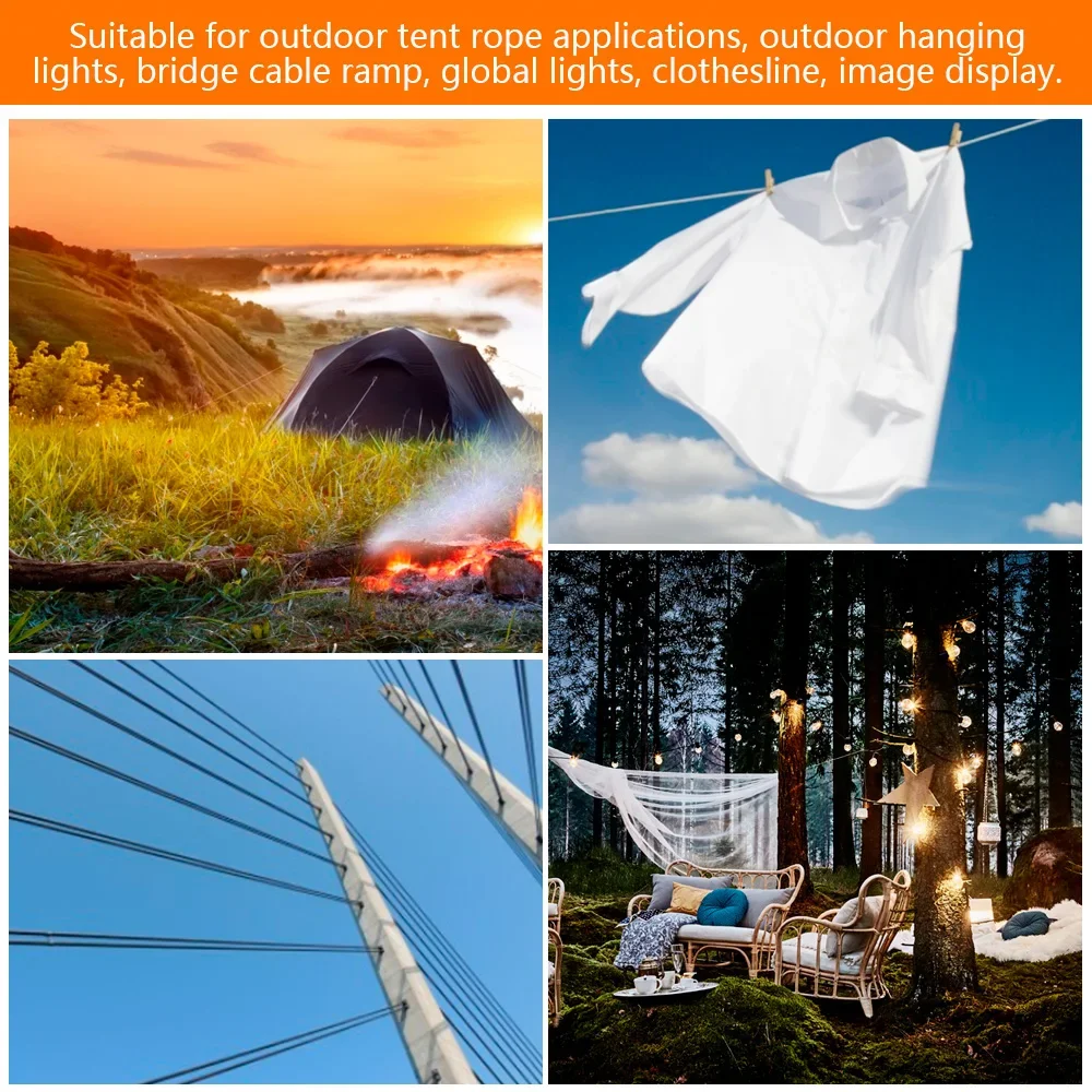 2PCS/1PCS Heavy Duty Cable Rope Garden Wire Cable PVC Coated Stainless Steel Railing Wire Fence Roll Kits for Outdoor Tent Rope