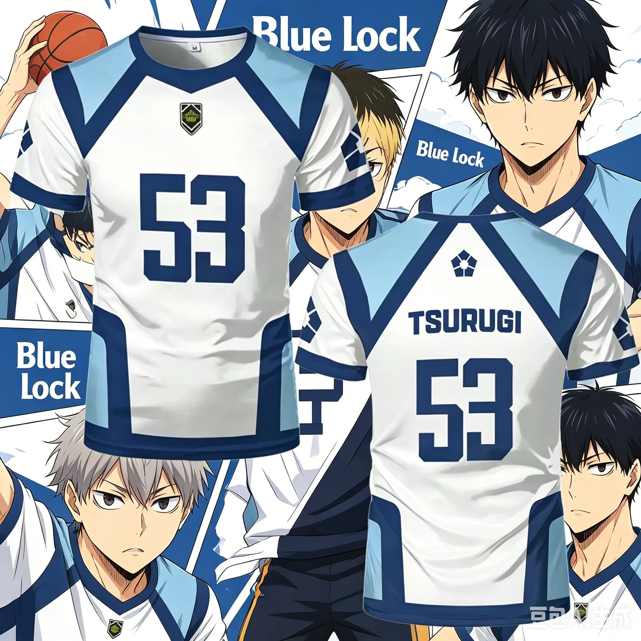 Cartoon Summer Fashion Trend Anime Blue Lock The Ball Clothing Printed Short Sleeved Comfortable Casual Round Neck 3DT-shirt