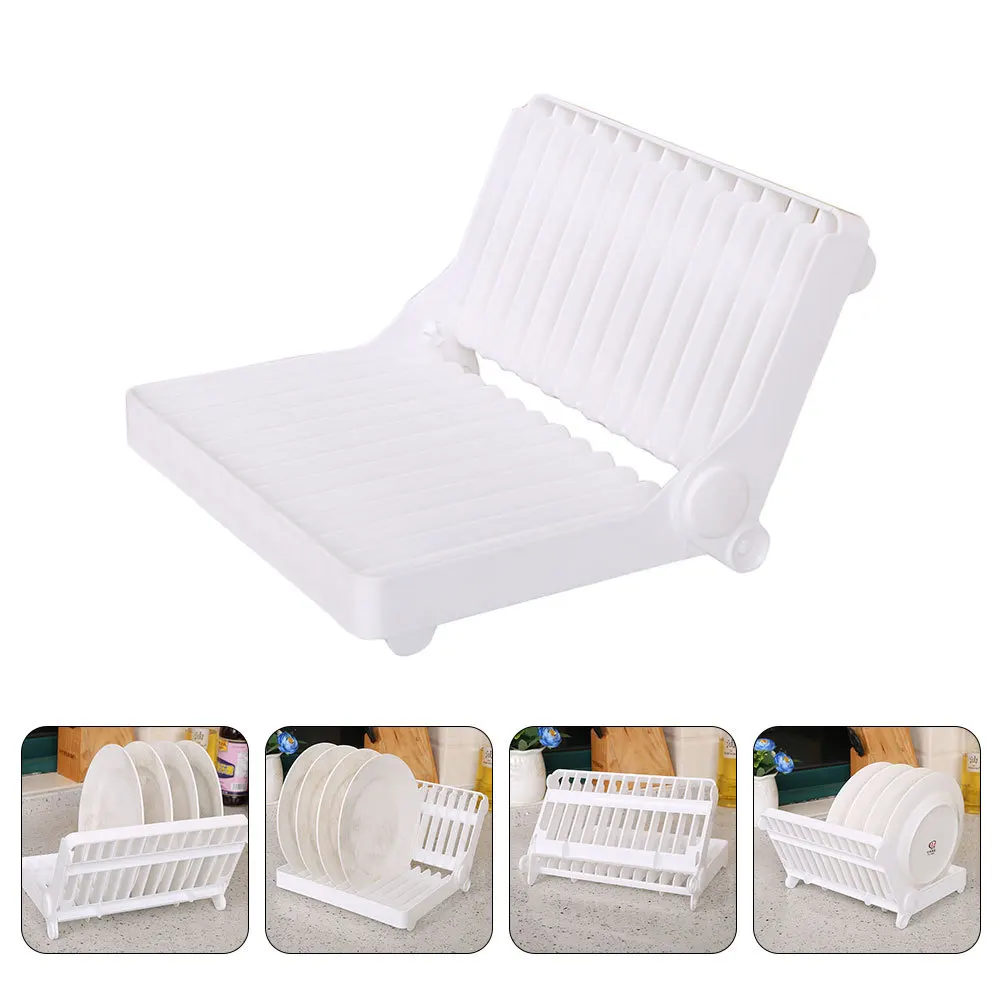 

Multifunctional Kitchen Dish Bowl Drainage Rack White Plastic Shelf Home Storage Stable Tidy Cutlery