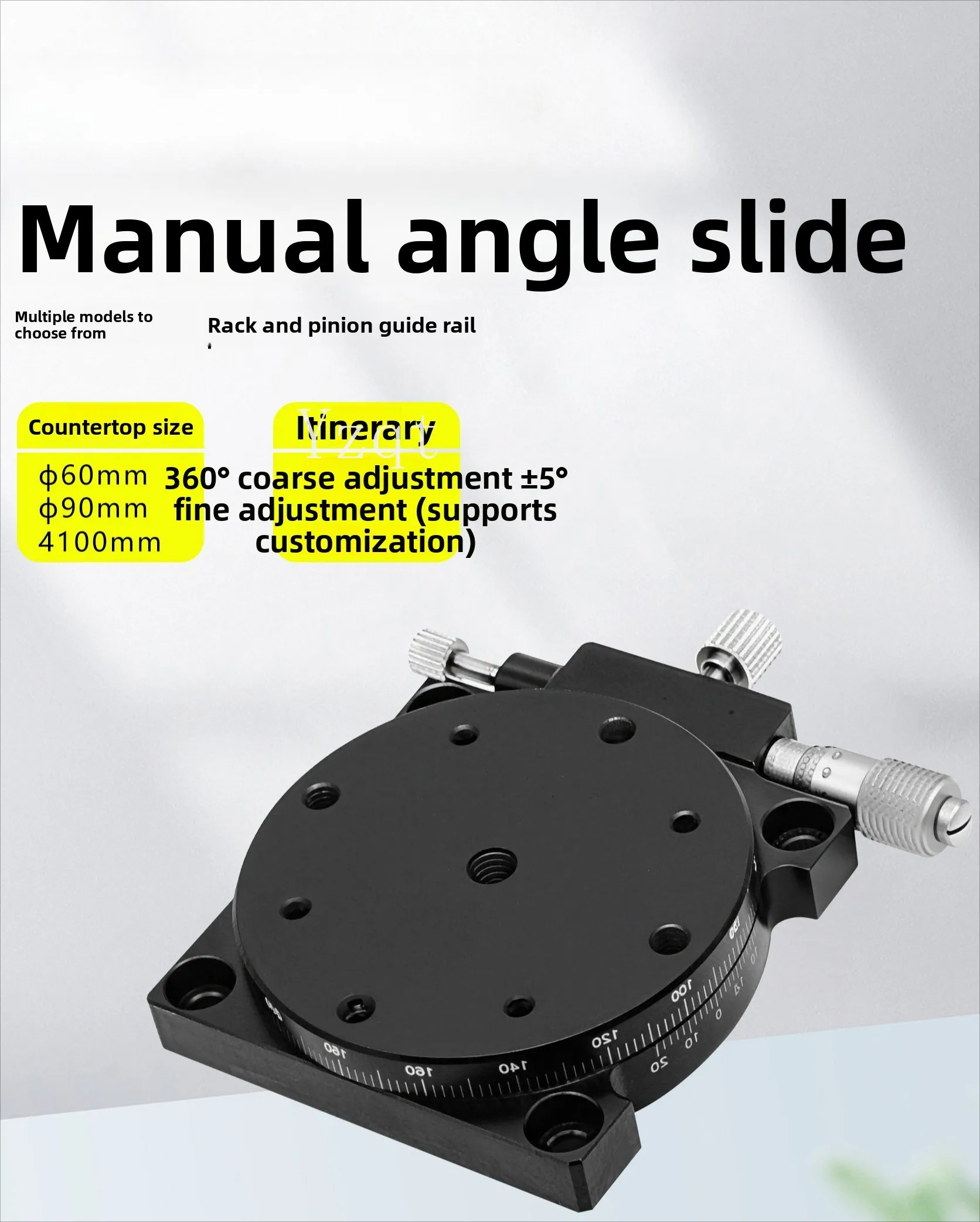 R-Axis Displacement Platform RS60/40/80/90 Precision Manual Angle Small Indexing Disc Rotation Fine Adjustment Moving Slide