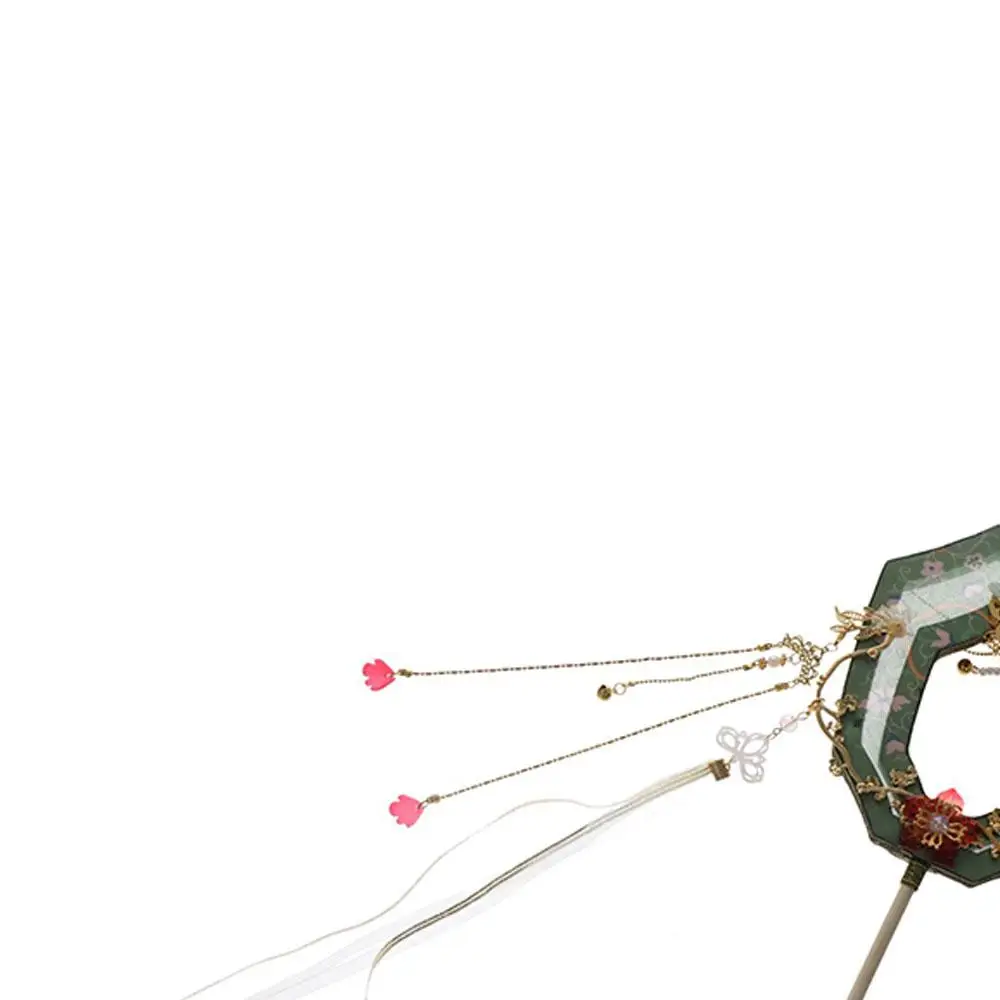 

Gorgeous Dunhuang Chinese Style Chinese Embroidery Fan Tassels with Pendant Bridal Group Fan Handheld Vintage Silk Fan Wedding