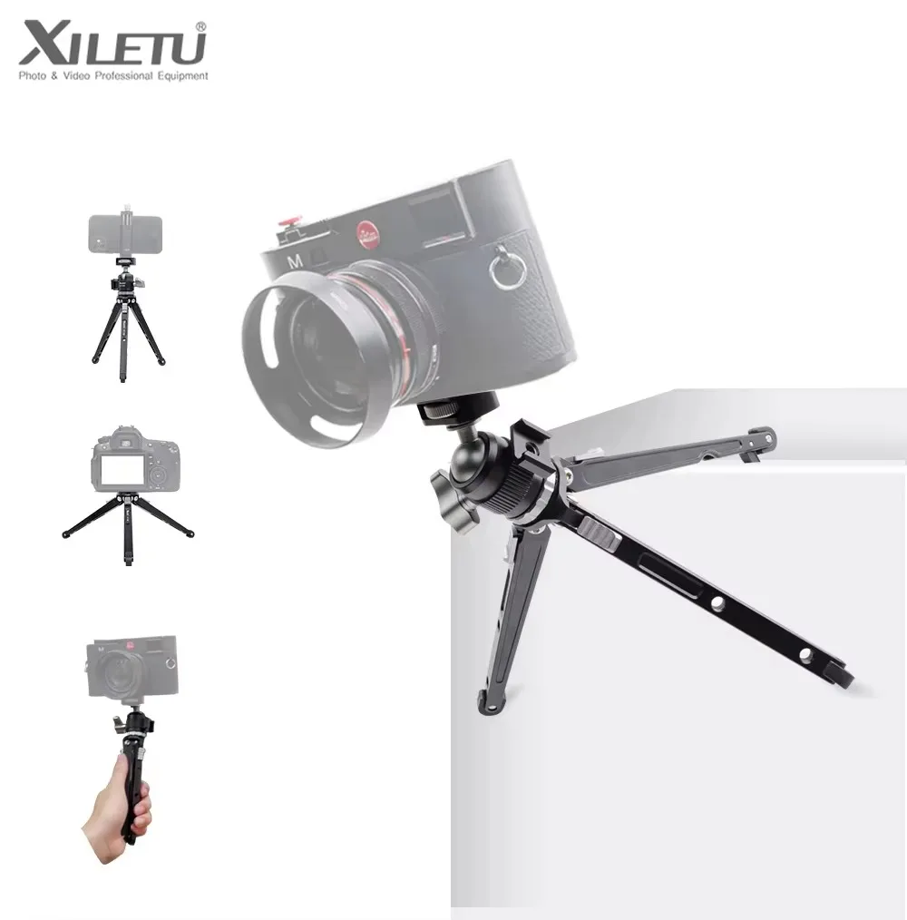 XILETU Vlogging Tripod Handheld Cold Shoe Head Micro Single Camera Phone Stand Video Blog Tripod Desktop Selfie Tripod  gimbal