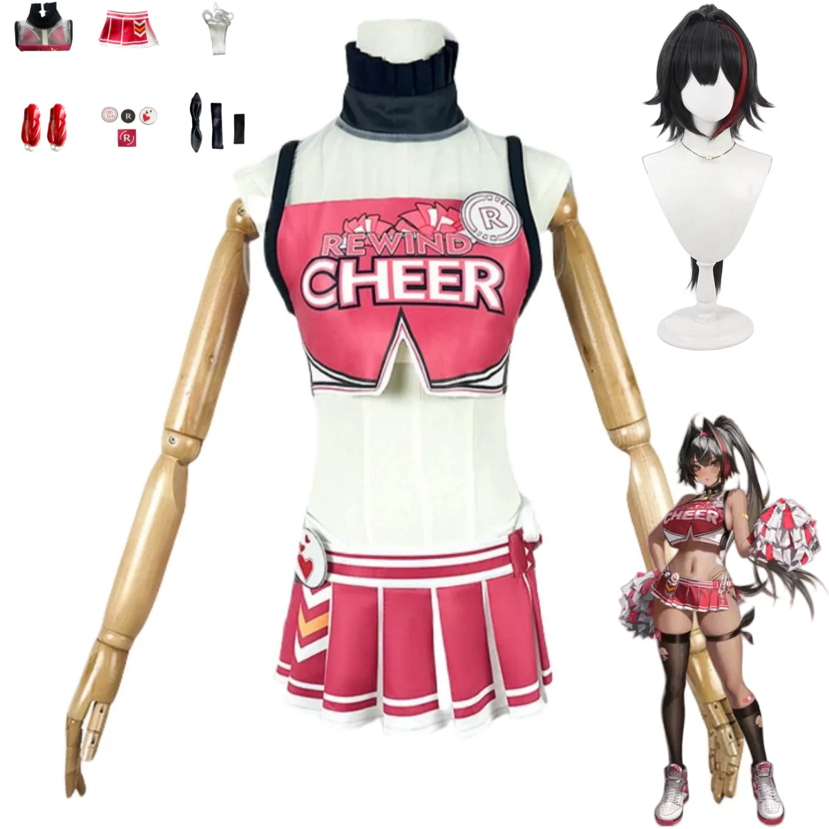 

Game NIKKE：The Goddess of Victory Amanda Bay Cosplay Costume Cheerleading Outfit Top Skirt Woman Sexy Carnival Suit 2025