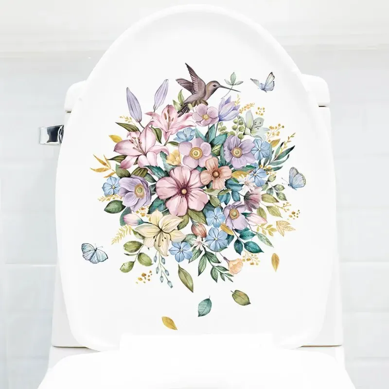 1pc Duo Toilet Decoration Painting, Toilet Toilet Lid Sticker, Toilet Mat, Toilet Decal, Daisy Wall Sticker, Small Flower Stic