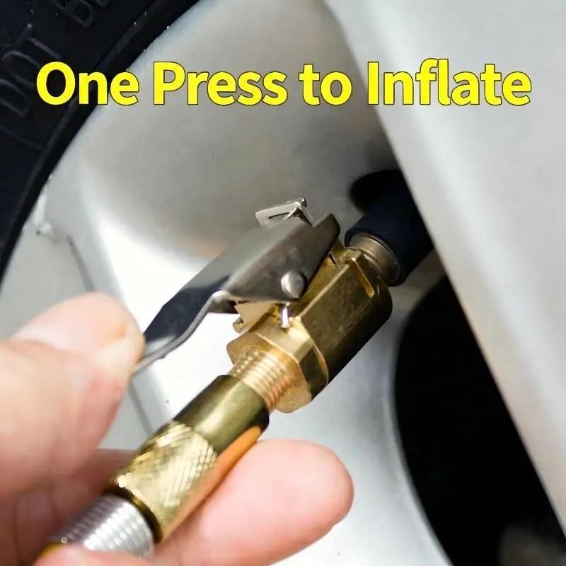Brass Car Tire Inflation Quick Connector Leakproof Seal Easy Operation view 4