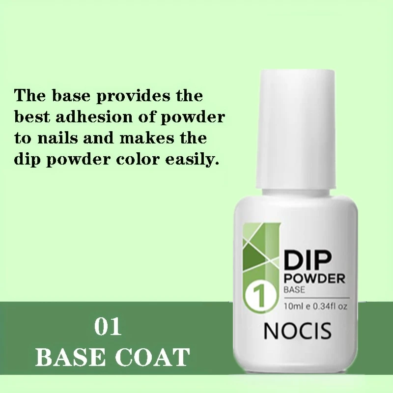 4 قطع سائل بودرة غمس 10 مل - منشط، قاعدة، معطف جل علوي، وحفظ فرشاة لفن الأظافر - لا حاجة إلى علاج - مثالية للأظافر #2