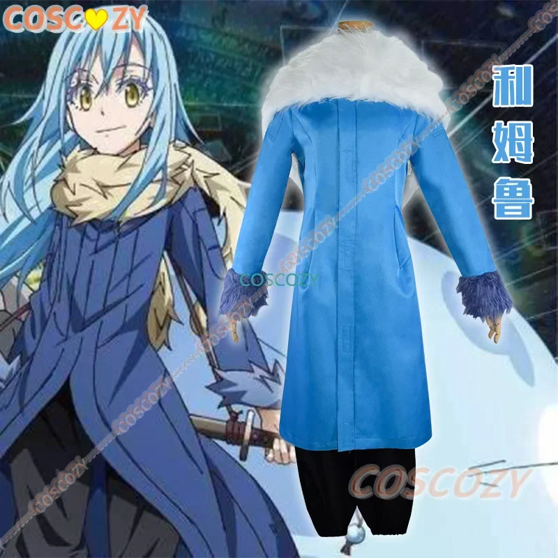 Slime Datta Ken Cosplay Costume Rimuru Tempest Cosplay Blue Coat Mask Slime Costume Men Got Reincarnated Carnival Wig Uniforms