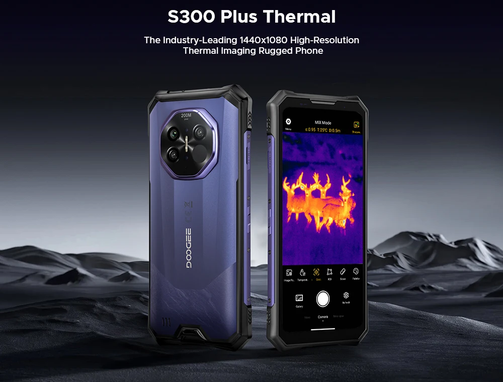 Global Version DOOGEE S300 Plus Thermal 5G Rugged Phone Thermal Imaging 12GB 1TB 6.78'' Screen 11000mAh Android 16 Mobile Phone