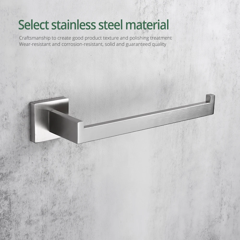 Brushed Nickel Towel Rack Bathroom Hardware Set Towel Holder Hanger Stainless Steel Towel Rails Nails Wall Mounted Rustproofed