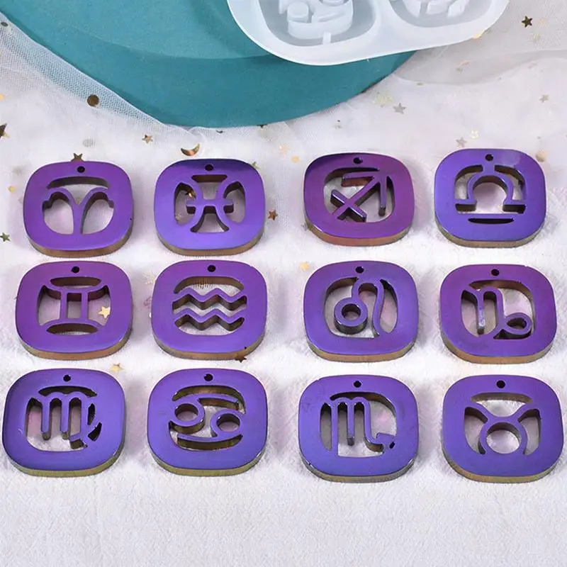 Silicone Resin Molds Pendant Silicone Mold Astrology Horoscope DIY Constellation Epoxy Resin Casting Mold Jewelry Making Mold