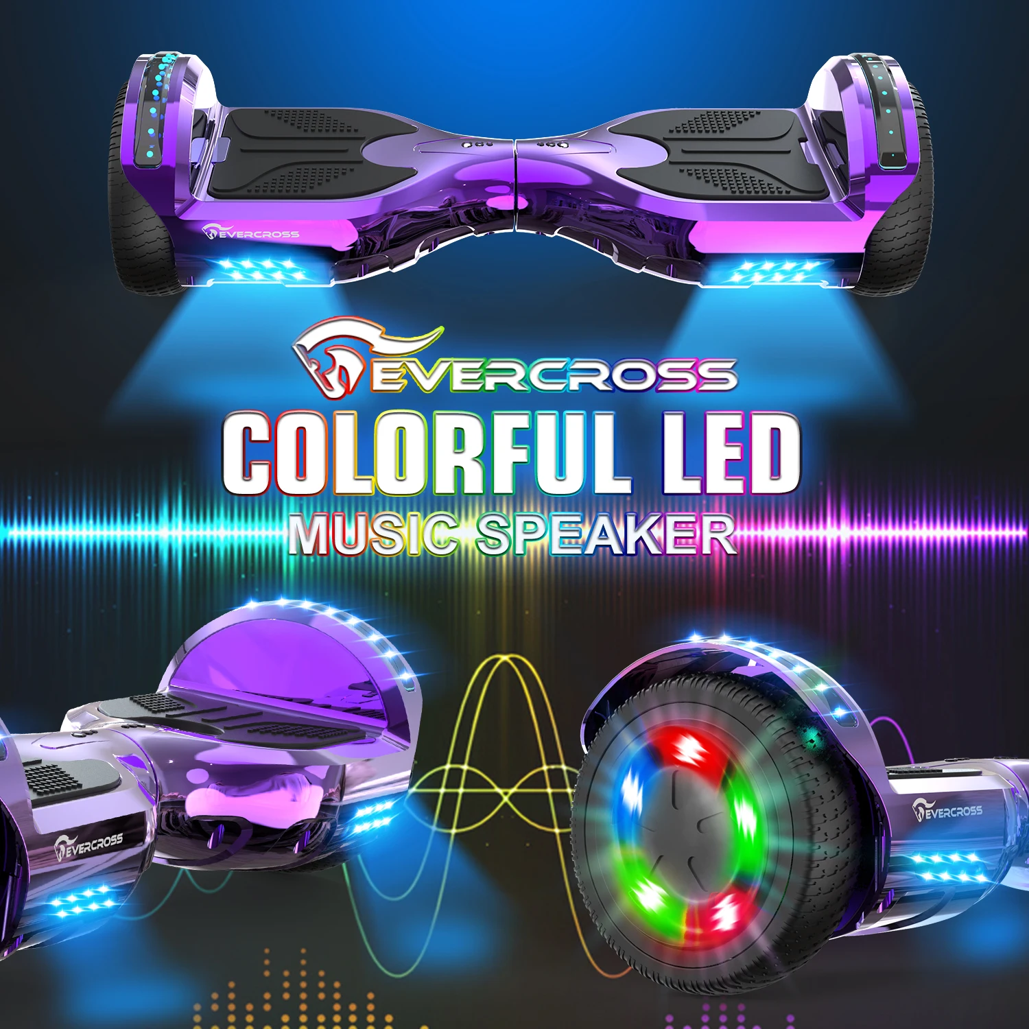 مكتبة ذكية الاتحاد الأوروبي الأسهم Evercross 6.5 بوصة 700 واط 42 فولت مع أضواء LED بلوتوث التوازن 2 عجلات سكوتر تحوم المجلس مع Hove