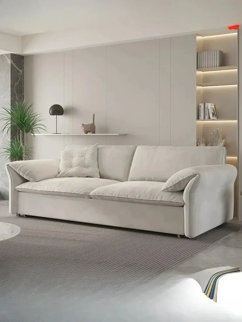 

Cream wind elephant ears sofa bed small apartment Internet celebrity lazy tatami high-end dual-purpose bed retractable storage