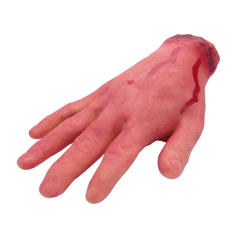 6x horror sangrento assustador halloween prop falso cortado tamanho real braço mão casa 19x10.5cm