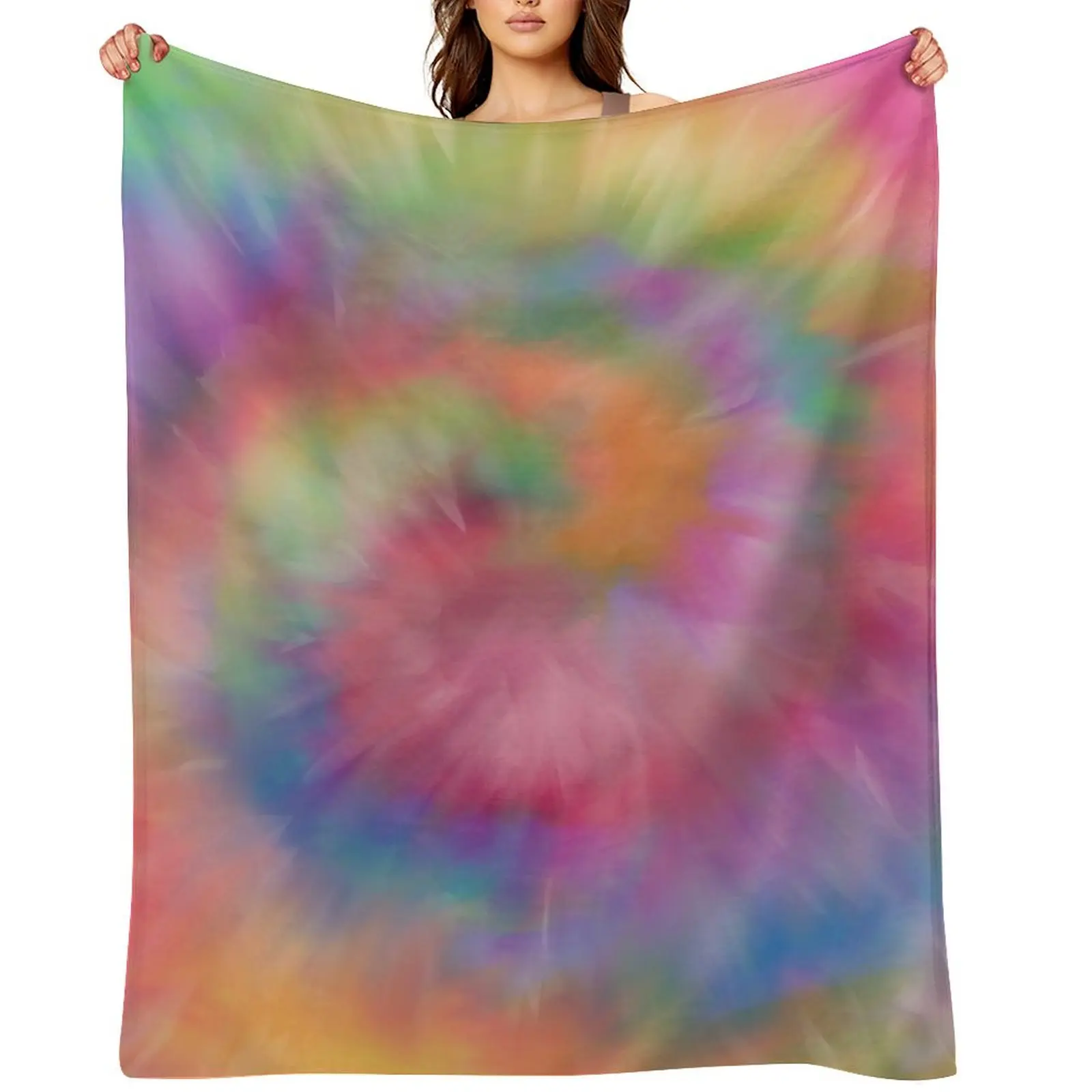 

Rainbow Tie Dye Swirl Throw Blanket Blankets For Sofas Sleeping Bag Quilt warm for winter Blankets