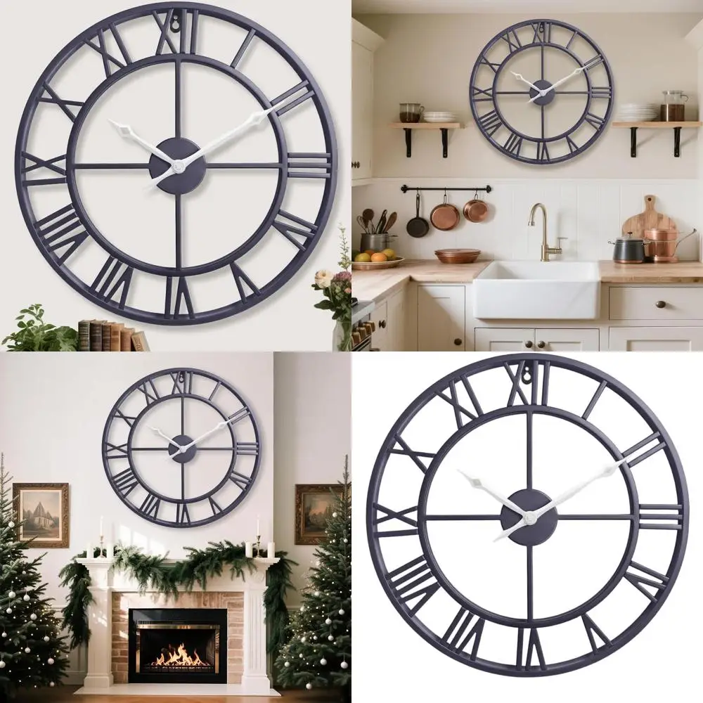 

Винтажные золотые большие настенные часы - декоративные металлические часы большого размера для гостиной, спальни, кухни и офиса