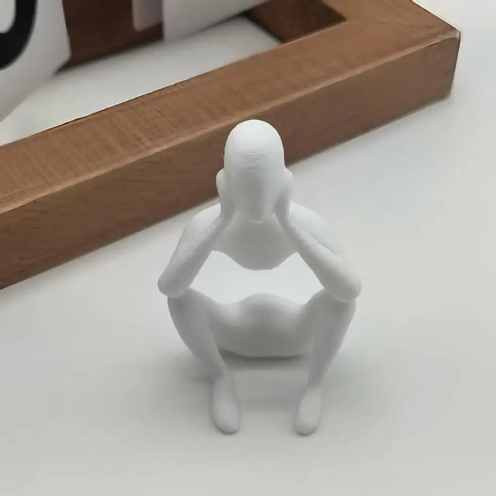 Minimalist Statue Abstract Home Decor 3d Printed Thinker Sculpture Abstract Meditator Figurine Collectible Desktop for Home